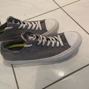 Grey Converse Chuck Taylor II lows with lunarlon